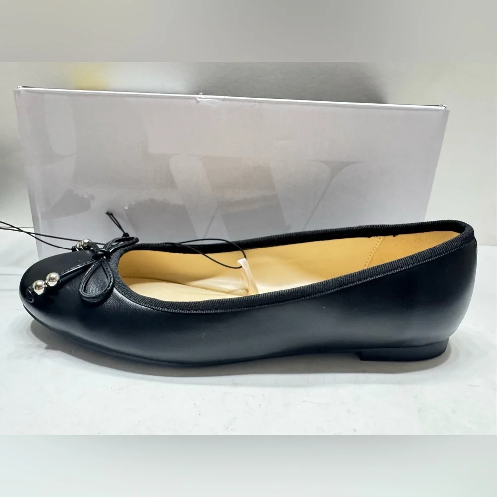 NEW Nine West Women’s Slip On Bow Toe Flat Shoes Black Size 7-10_6